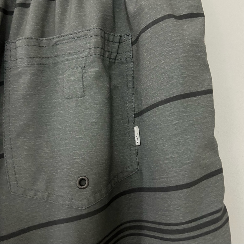 Vuori Men’s Kore Athletic Shorts Grey with Stripes - Picture 5 of 5